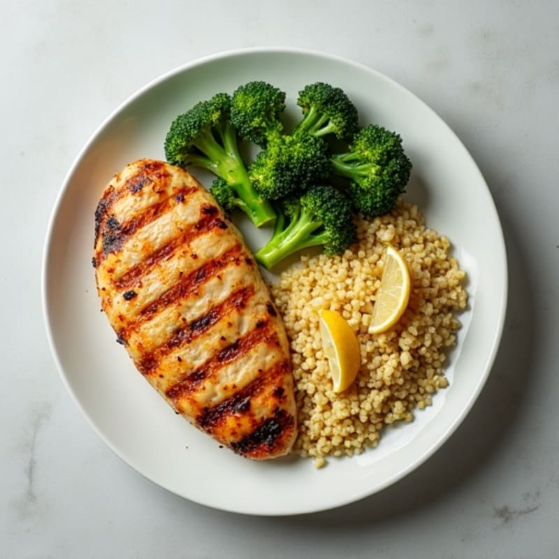 Grilled Turkey Breast with Quinoa and Roasted Broccoli