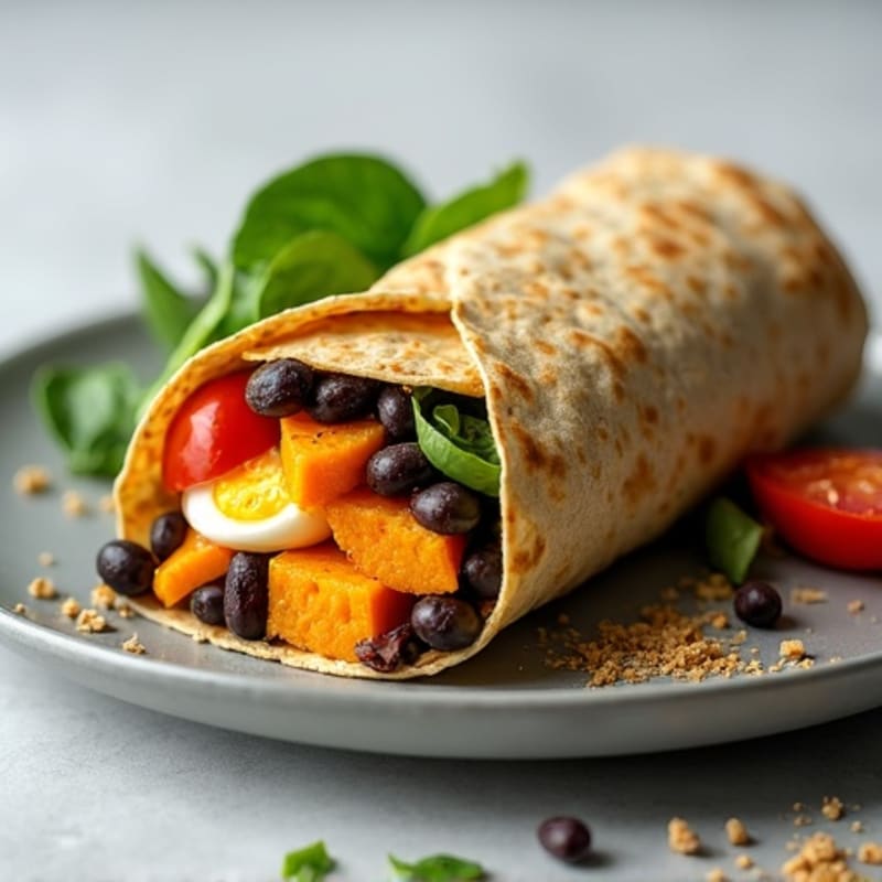 Protein-Packed Sweet Potato Black Bean Breakfast Burrito