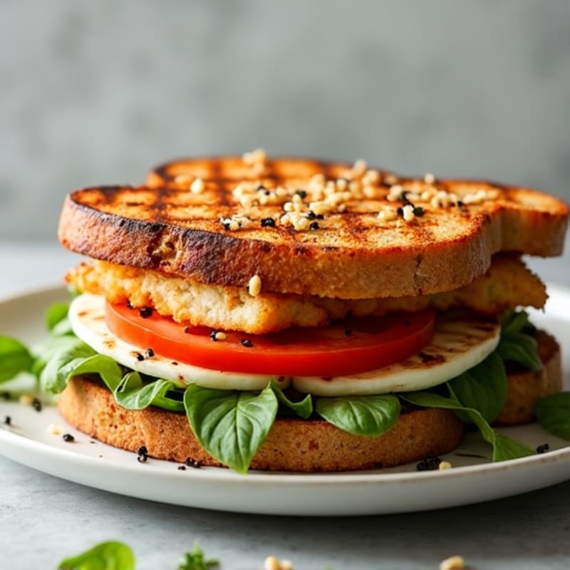 Crispy Grilled Chicken Caprese Sandwich