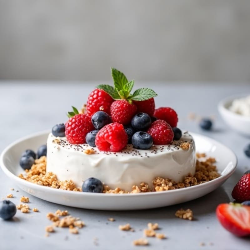 Greek Yogurt Protein Mousse with Mixed Berries