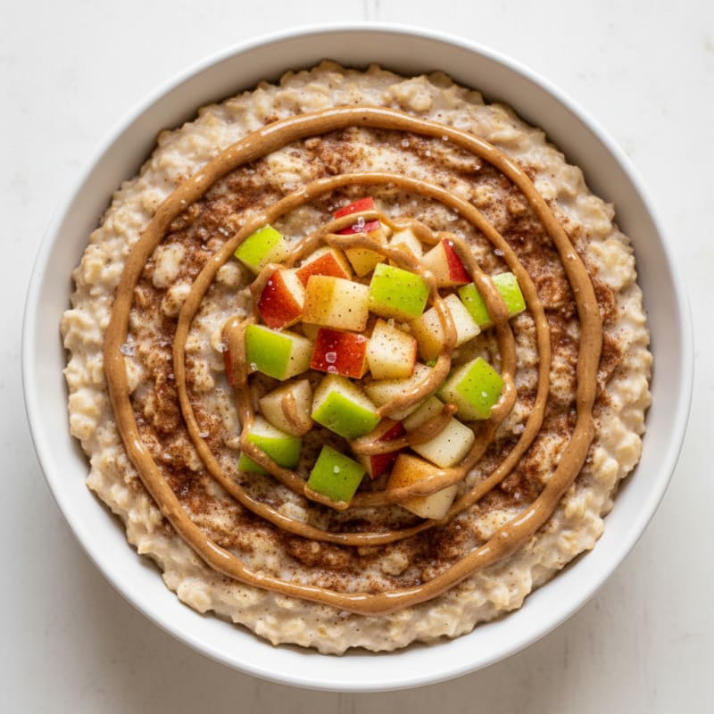 Creamy Cinnamon Swirl Oatmeal with Egg Whites