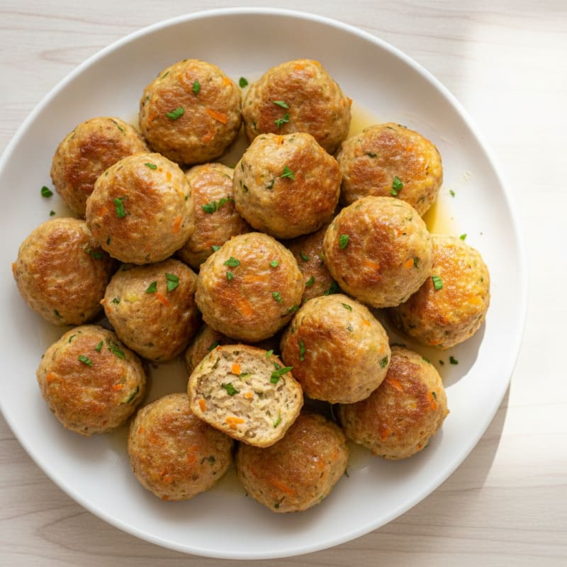 Baked Chicken Meatballs with Hidden Veggies