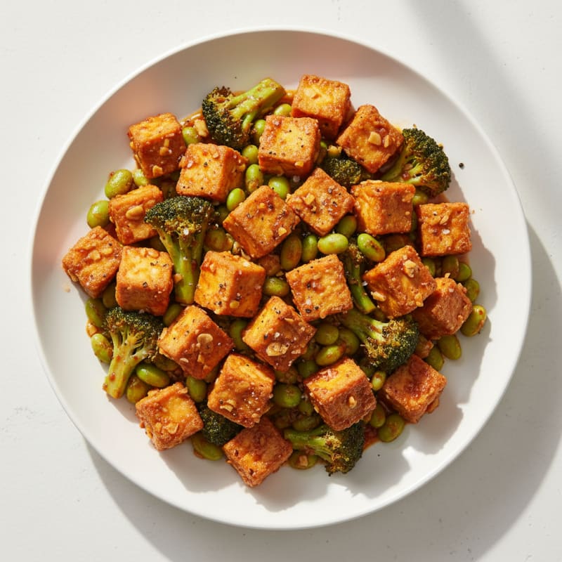 Crispy Chili-Garlic Tofu Stir-Fry