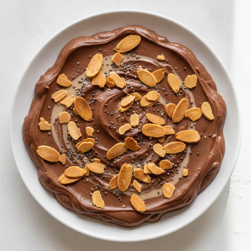 Silky Chocolate Protein Pudding with Toasted Almonds