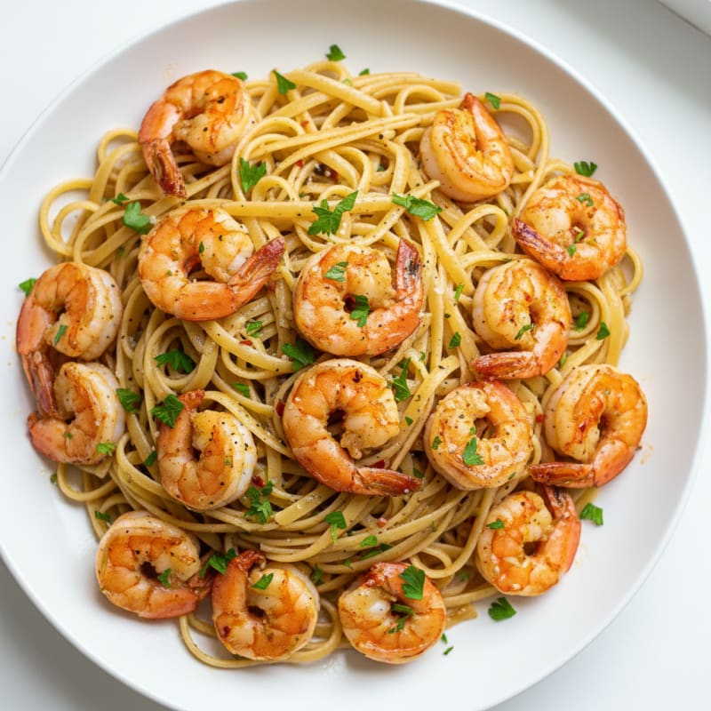 Garlic Butter Shrimp Scampi with Linguine