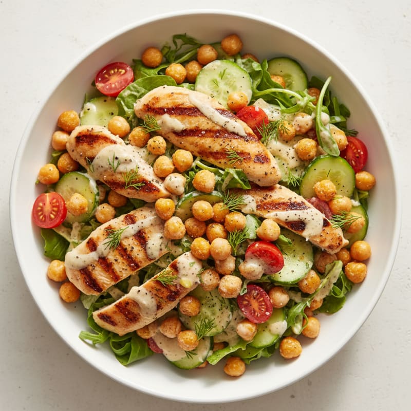 Chickpea Ranch Salad with Fresh Dill