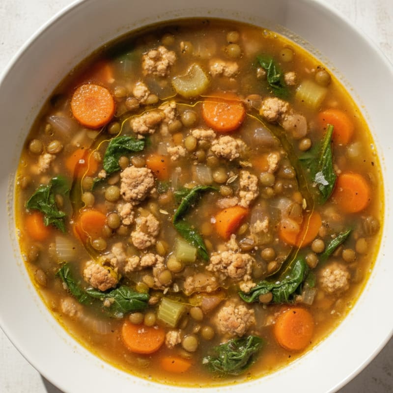 Hearty Lentil Soup with Garden Vegetables