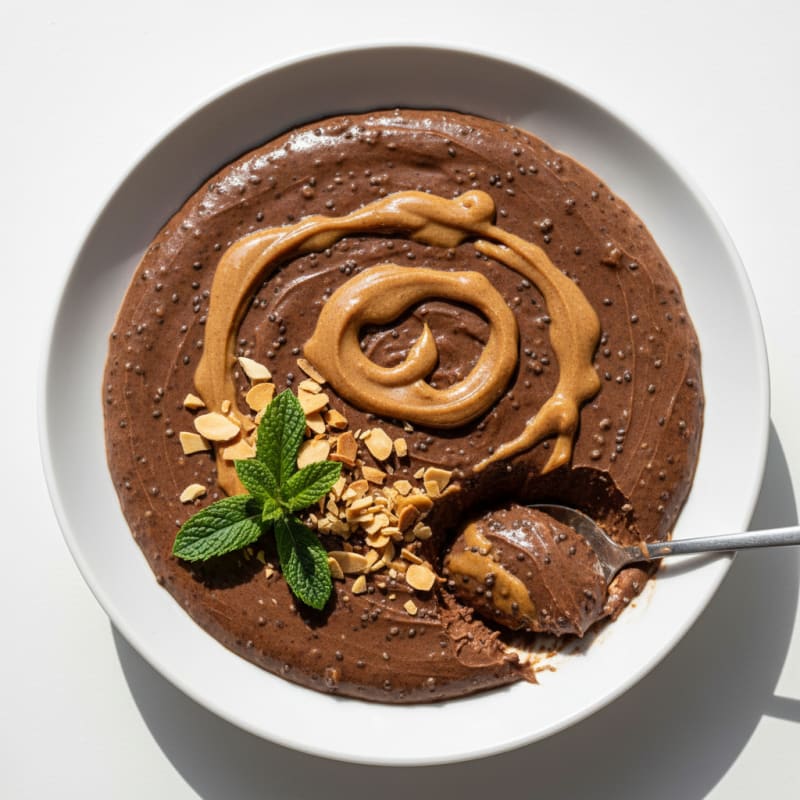 Silky Chocolate Protein Pudding with Chia Seeds