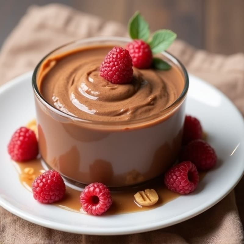 Silky Chocolate Protein Pudding with Peanut Butter Swirl