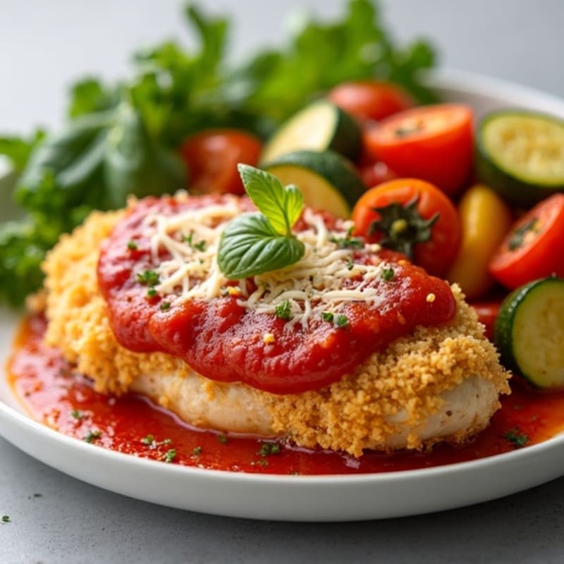 Crispy Baked Chicken Parmesan with Roasted Vegetables