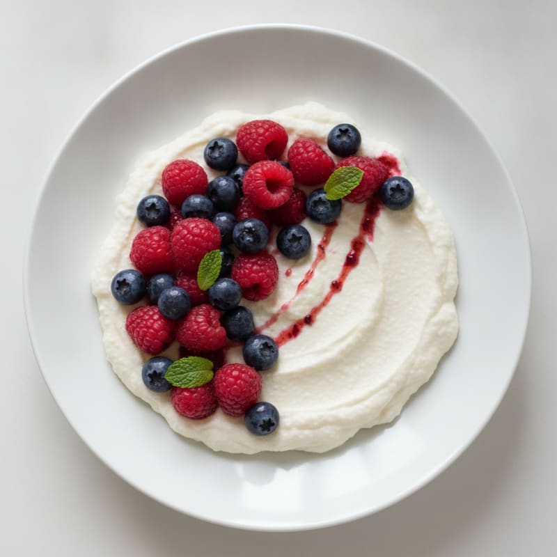 Silky Greek Yogurt Protein Mousse with Mixed Berries