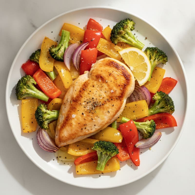 Pan-Seared Chicken with Roasted Vegetables