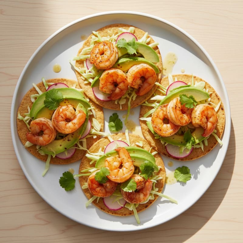 Chili-Lime Shrimp Tostadas with Avocado