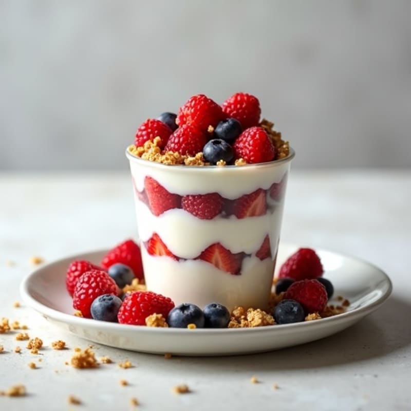 Creamy Greek Yogurt Parfait with Mixed Berries and Protein Granola
