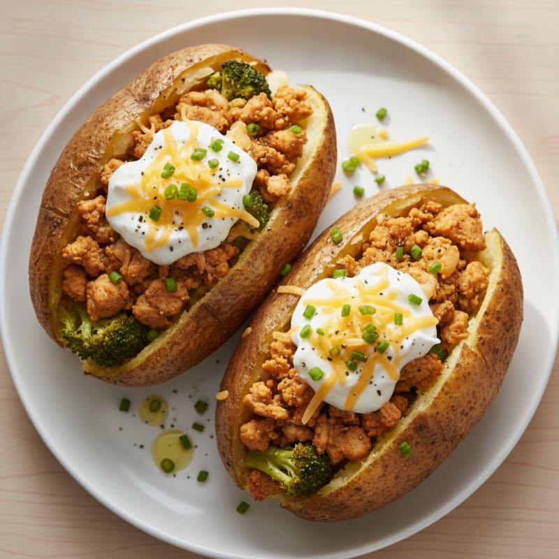 Hearty Loaded Baked Potatoes with Savory Toppings