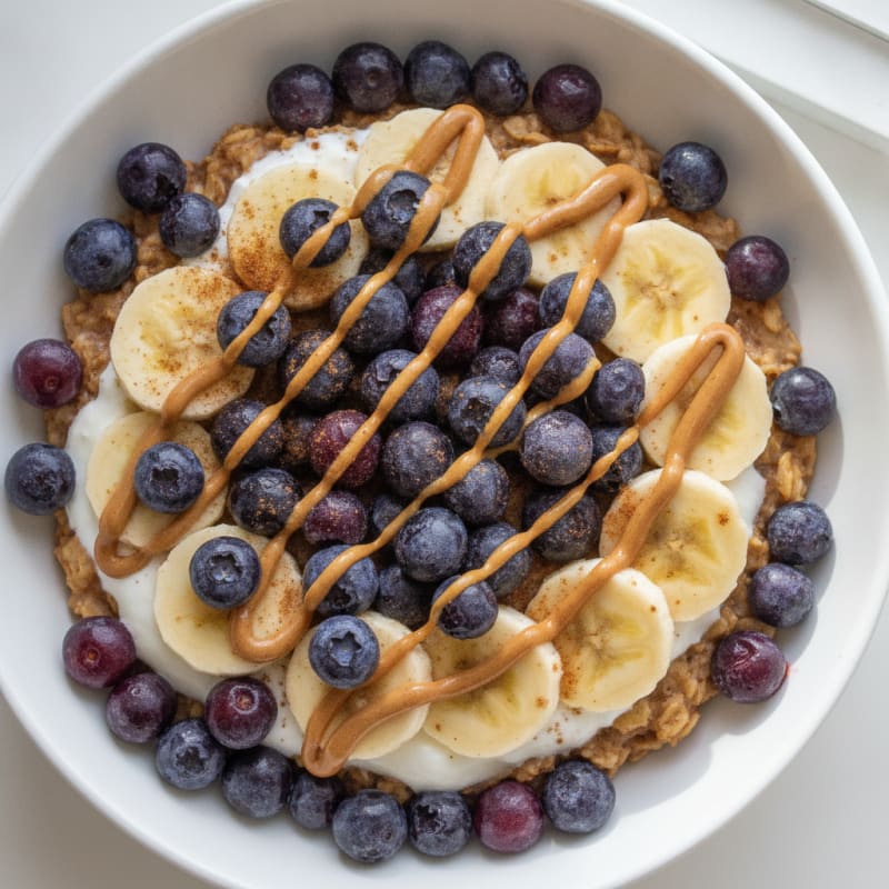 Blueberry Banana Protein Oats Bowl