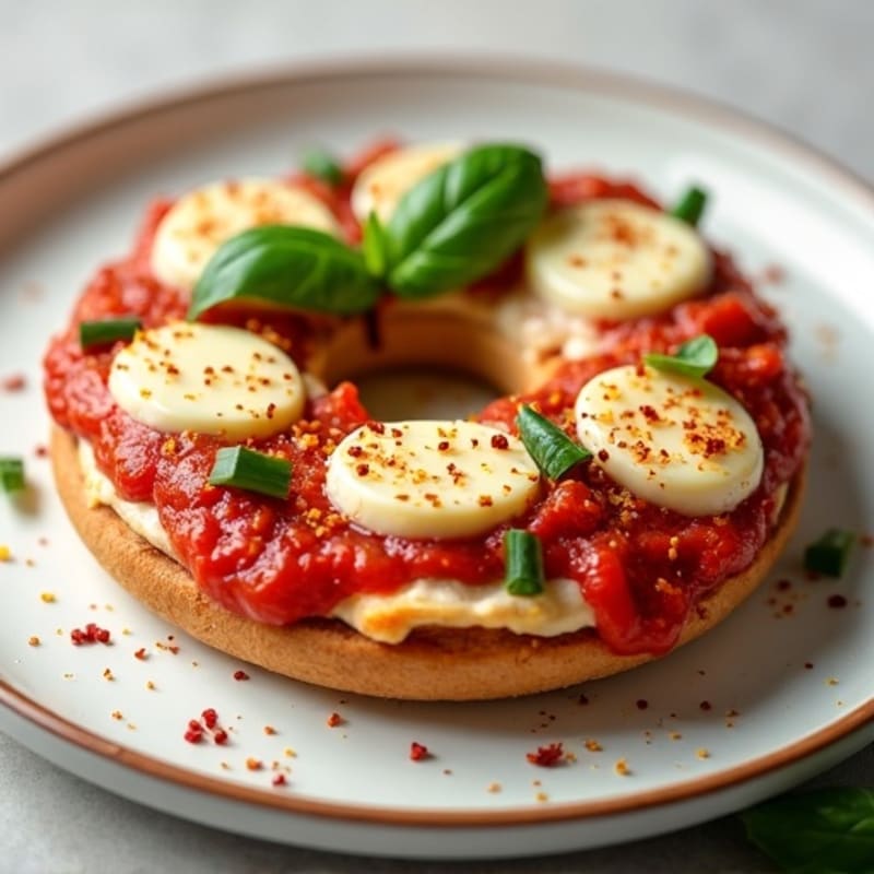 Crispy Whole Wheat Pizza Bagel with Fresh Marinara and Lean Turkey