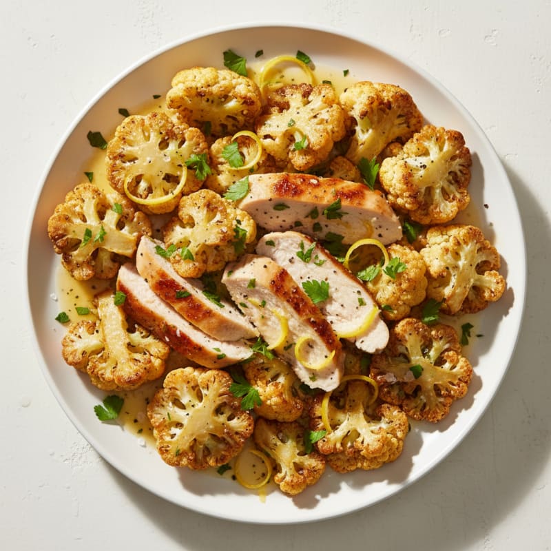 Crispy Roasted Cauliflower with Zesty Lemon
