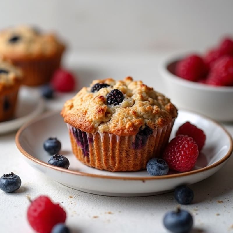 Healthy Baked Berry Oat Muffins