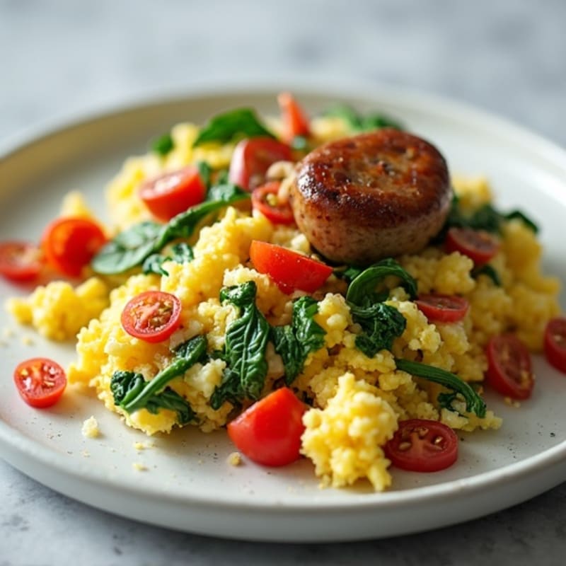 High-Protein Egg White and Spinach Scramble