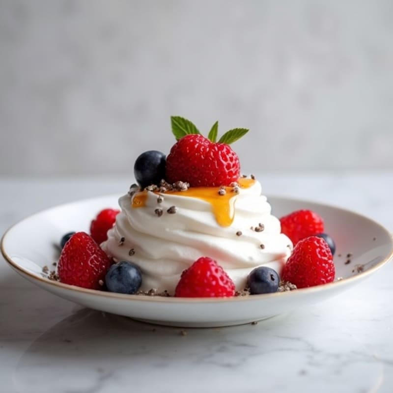 Greek Yogurt Protein Mousse with Mixed Berries
