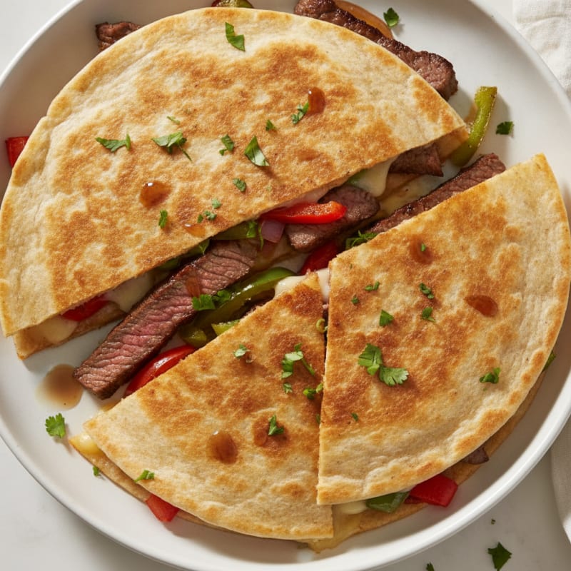 Pan-Seared Steak and Pepper Quesadillas
