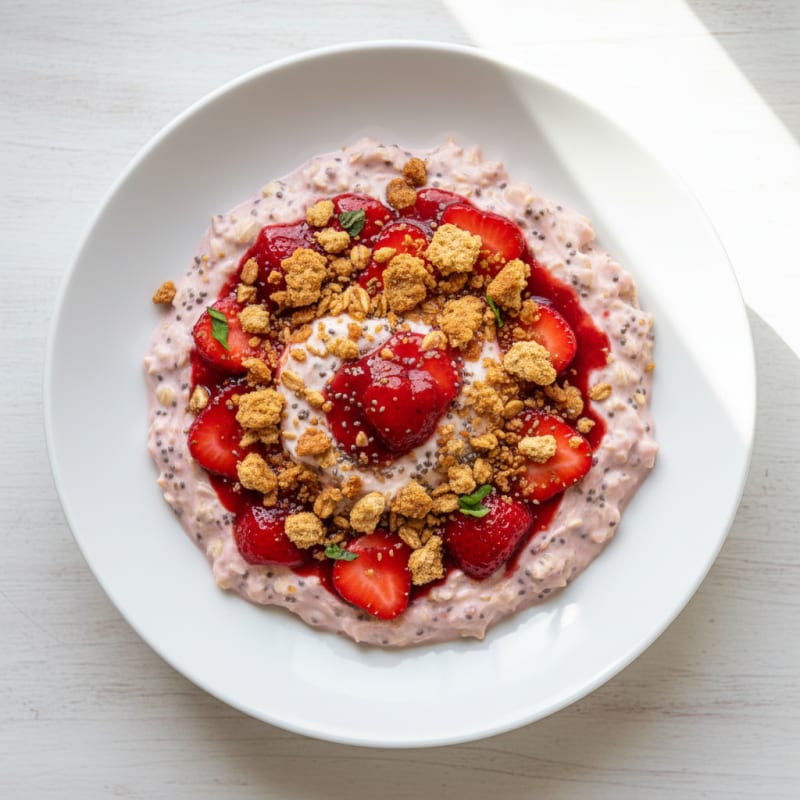 Creamy Strawberry Shortcake Overnight Oats