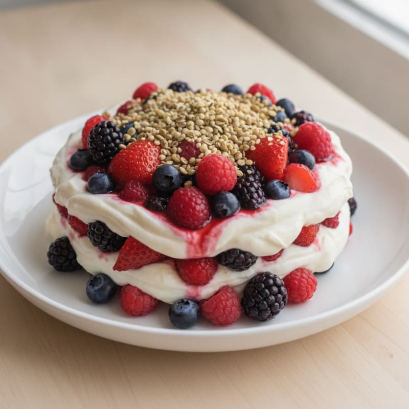 Greek Yogurt Protein Parfait with Mixed Berries