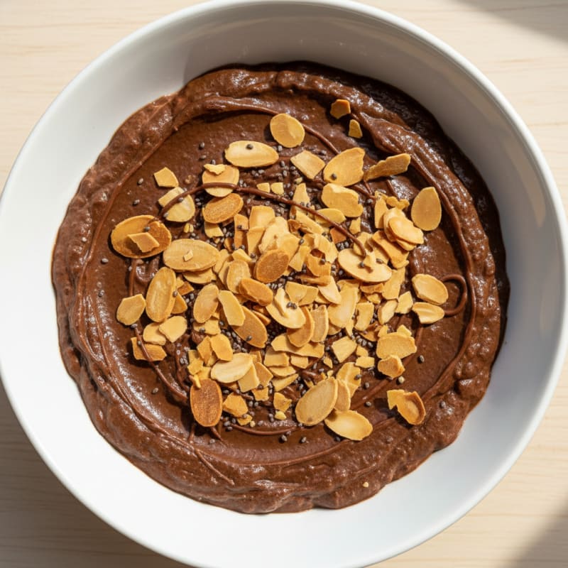 Silky Chocolate Protein Pudding with Almonds