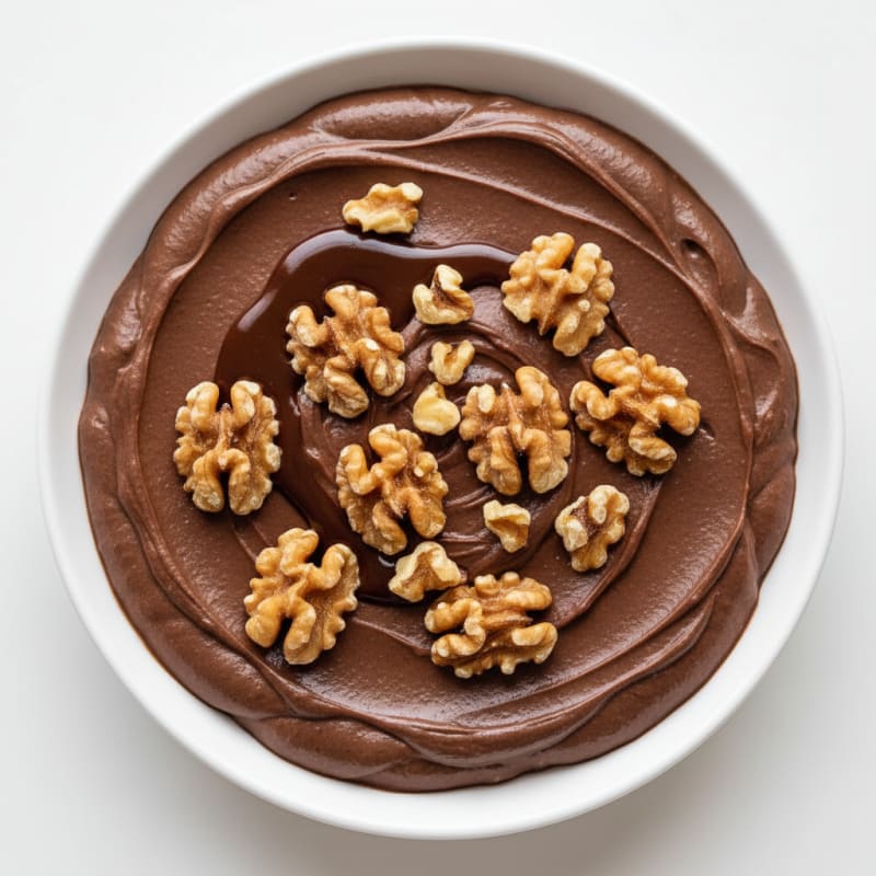 Silky Chocolate Protein Pudding with Toasted Walnuts