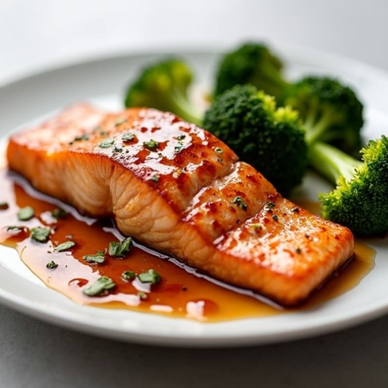 Crispy Teriyaki Glazed Salmon with Roasted Broccoli