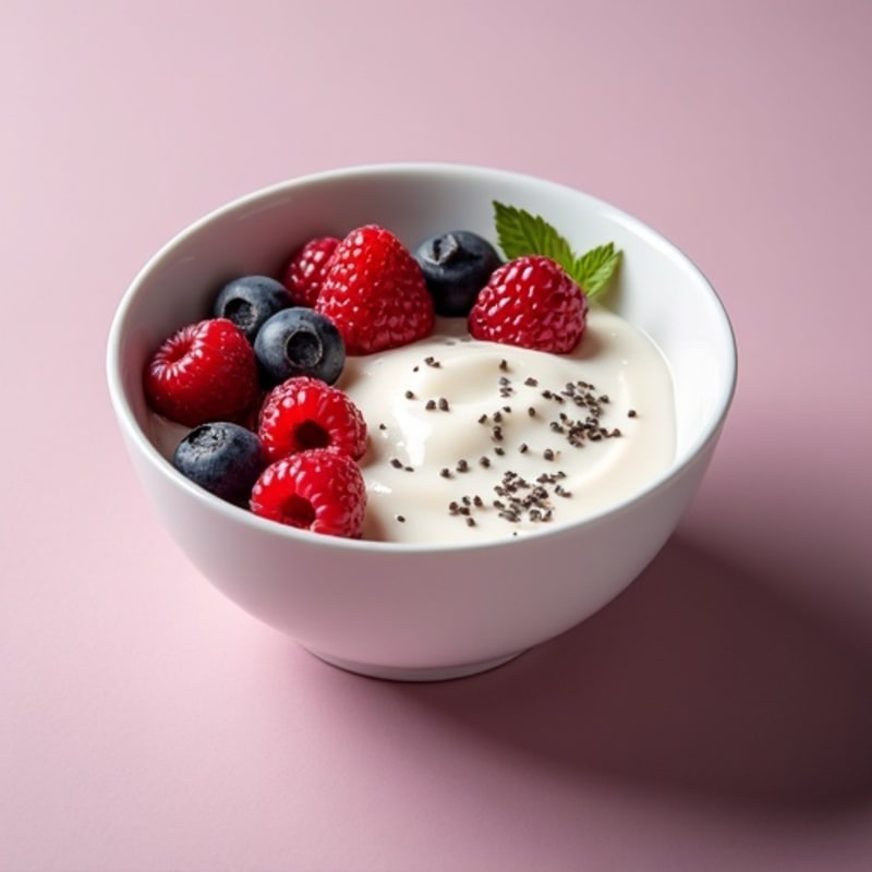 Creamy Greek Yogurt Protein Mousse with Mixed Berries