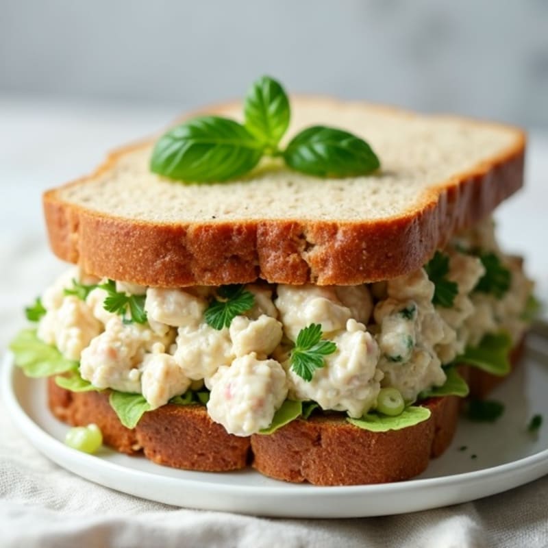 Creamy Chicken Salad Sandwich with Fresh Herbs