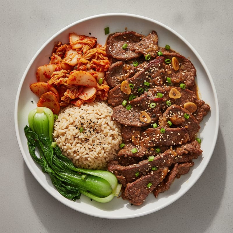 Korean Beef Bulgogi with Kimchi