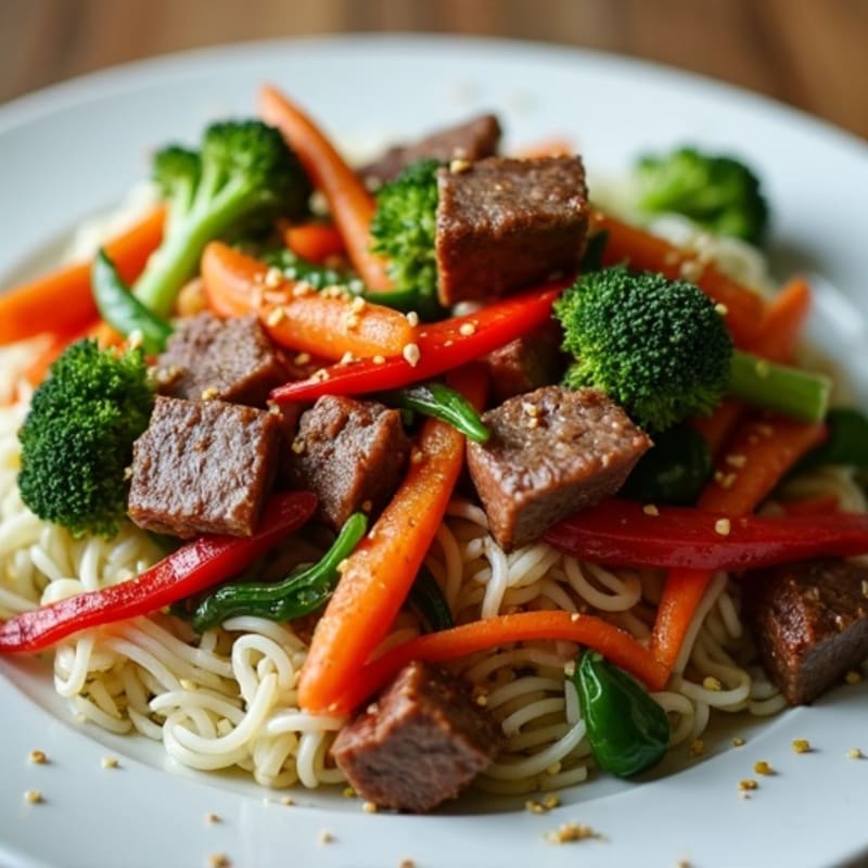 Ginger-Garlic Wagyu Stir-Fry with Crispy Vegetables