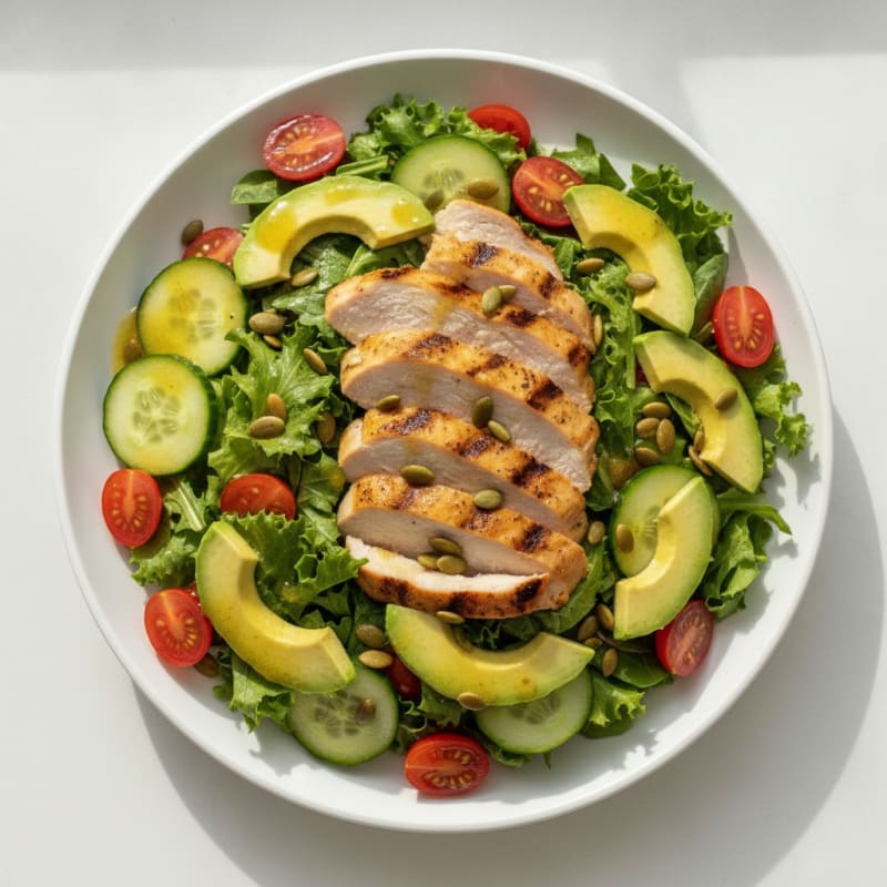 Grilled Turkey and Avocado Salad with Lemon Vinaigrette