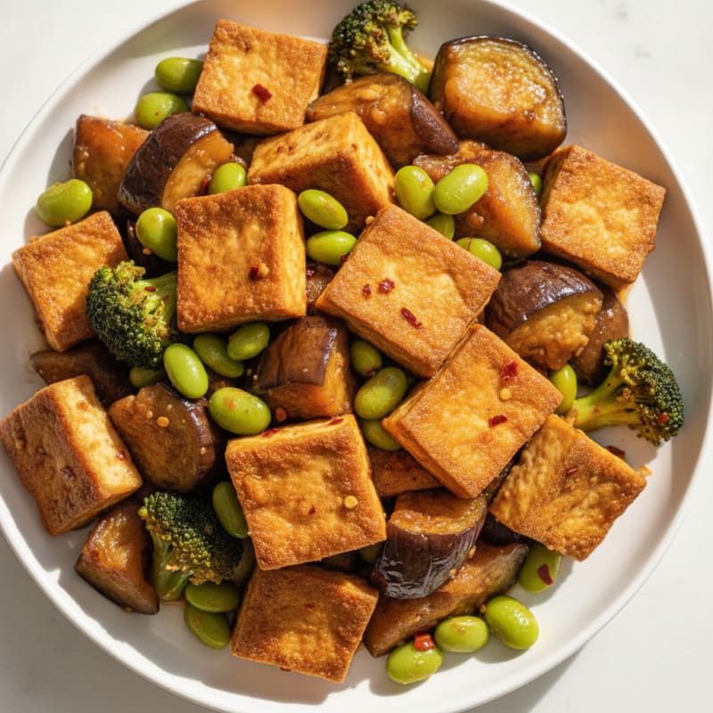 Miso-Glazed Eggplant and Tofu Stir-Fry