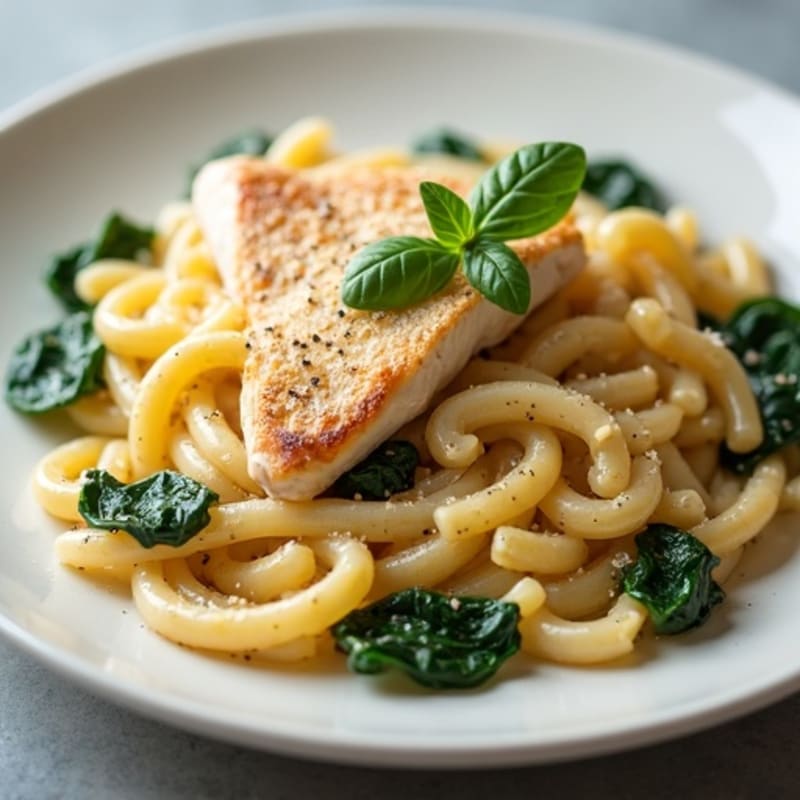 Chicken with Creamy Garlic Alfredo Pasta