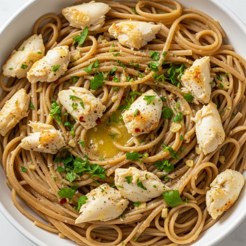 Garlic Butter Crab Linguine