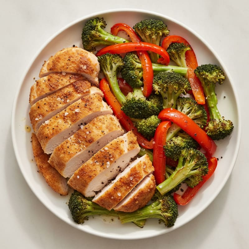 Air-Fried Chicken with Roasted Vegetables