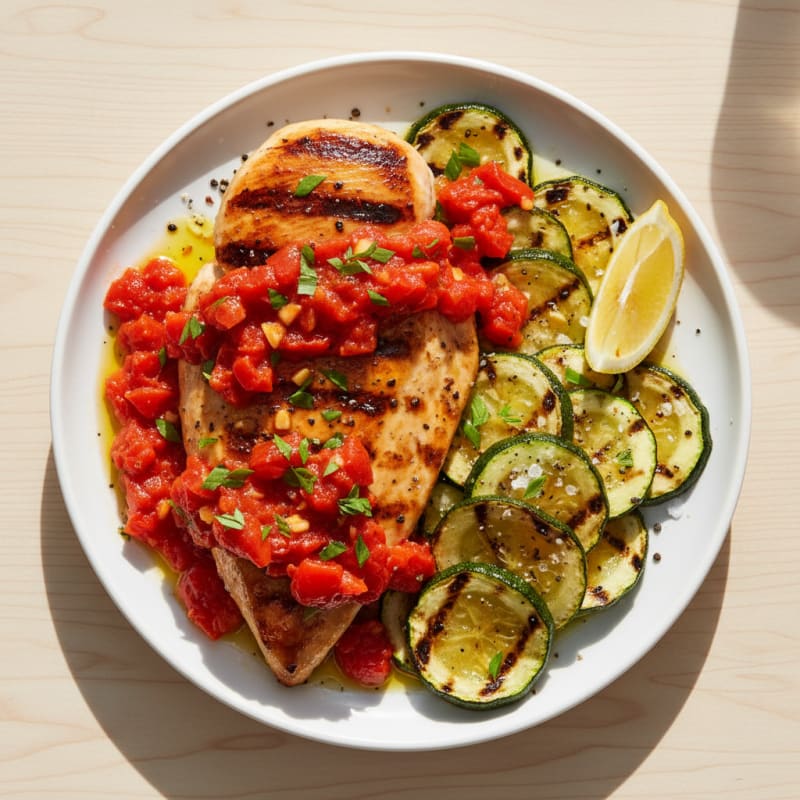 Grilled Chicken with Roasted Red Peppers