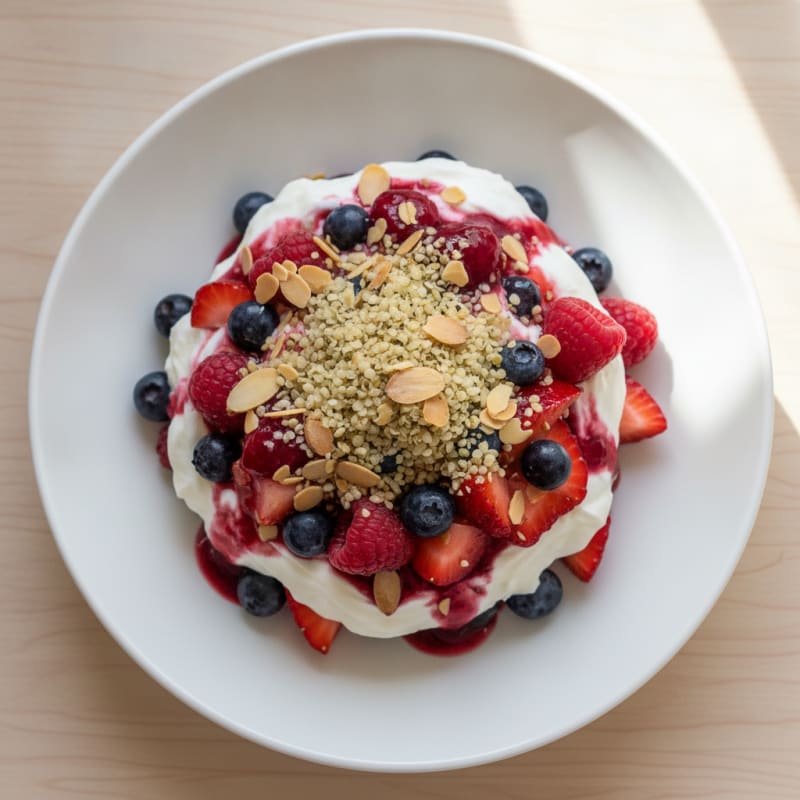 Greek Yogurt Protein Parfait with Mixed Berries