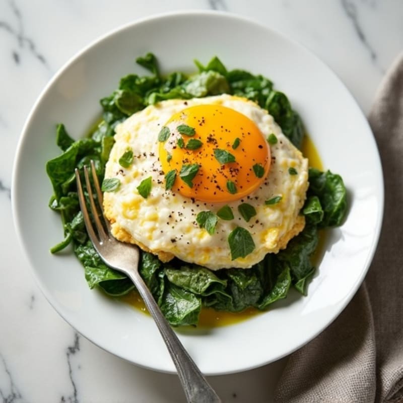 Egg White Spinach Scramble with Cottage Cheese and Sliced Turkey