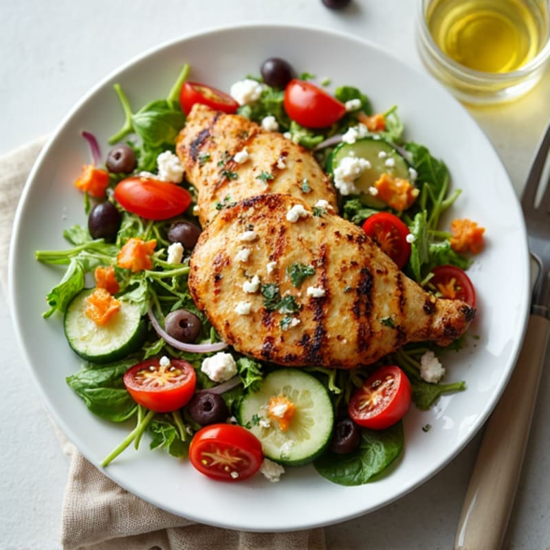 Crunchy Greek Chicken Salad with Herb Vinaigrette
