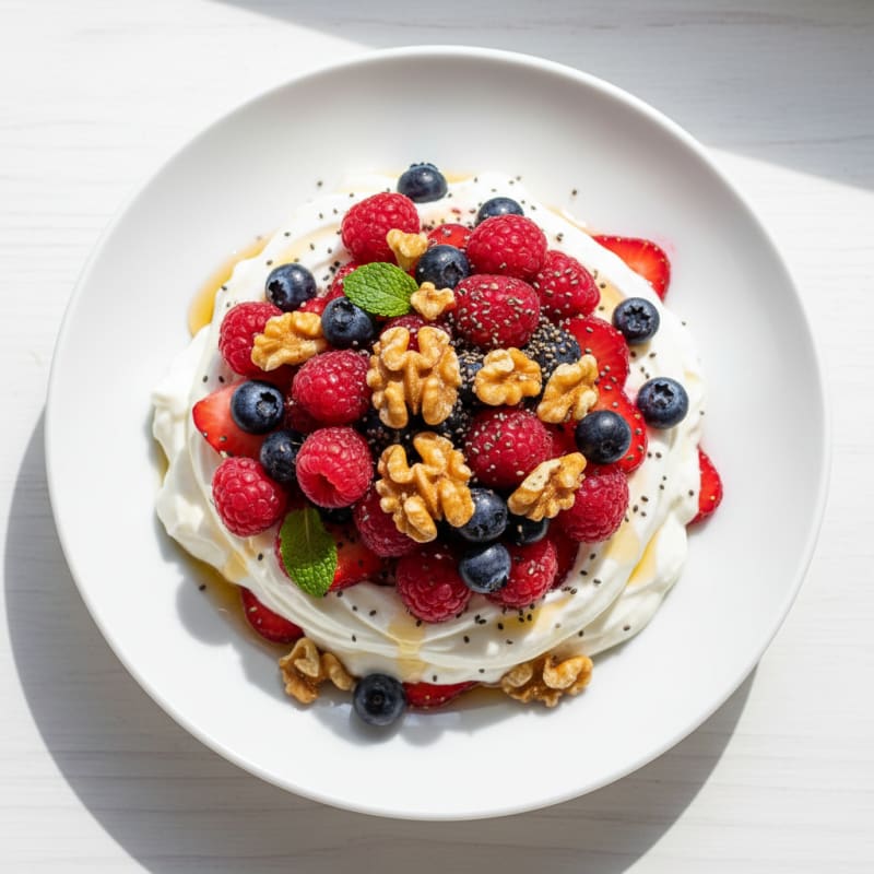 Greek Yogurt Protein Parfait with Mixed Berries