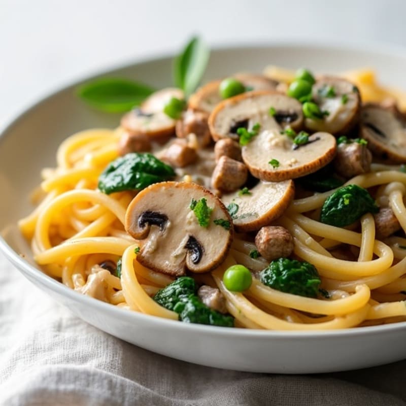 Healthy Creamy Beef and Mushroom Pasta