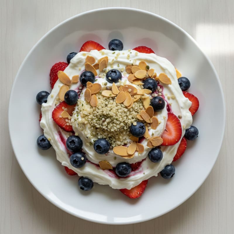 Greek Yogurt Protein Parfait with Mixed Berries