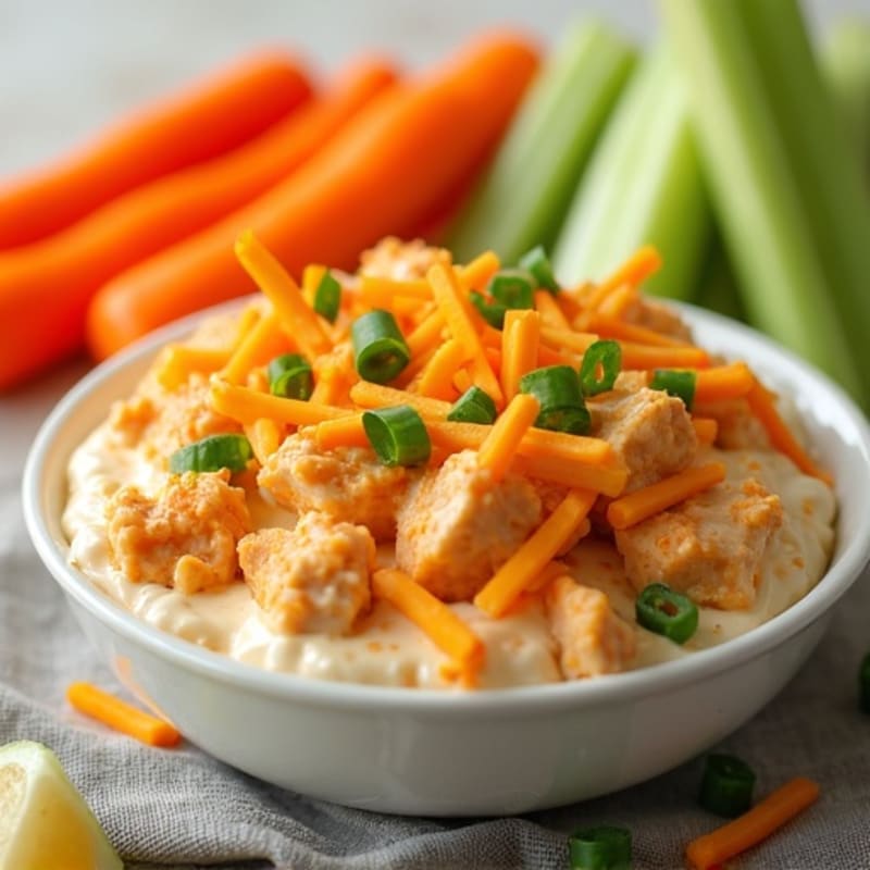 Creamy Buffalo Chicken Dip with Fresh Vegetables