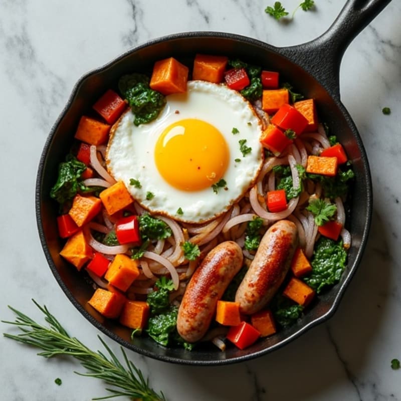 Lean Turkey Sausage and Sweet Potato Breakfast Skillet