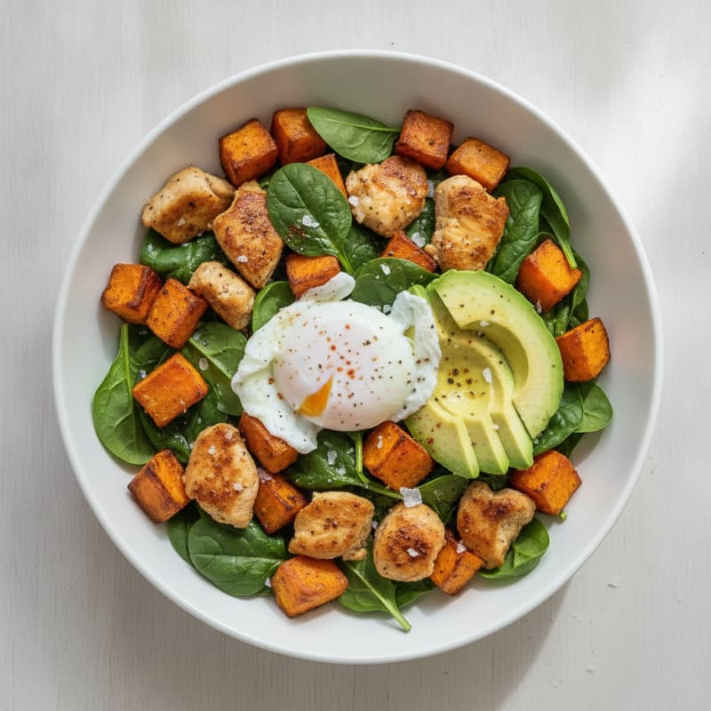 Chicken and Egg Power Bowl with Avocado